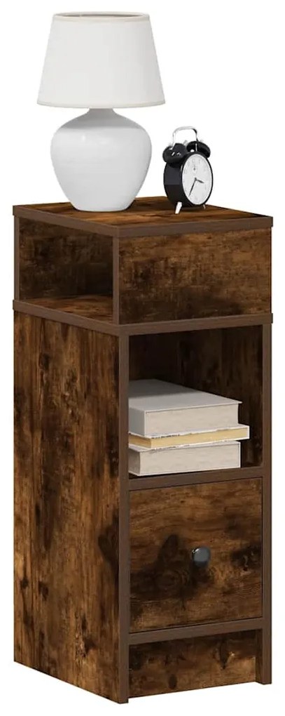 Comodino Con Cassetto Rovere Fumo 25x31x66 Cm /