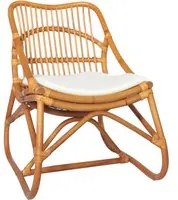 Sedia in Rattan Marrone Chiaro e Lino 325483