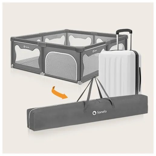 Lionelo - Box giochi WILLOW XL grigio