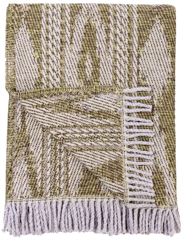 Plaid verde scuro con contenuto di cotone , 140 x 180 cm Zanzibar - Euromant