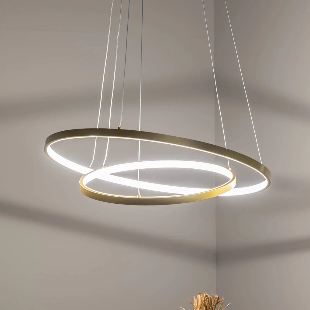 Eko-Light Lampada LED a sospensione HOOP, 51 W, Ø 60 cm, 4.000 K, oro