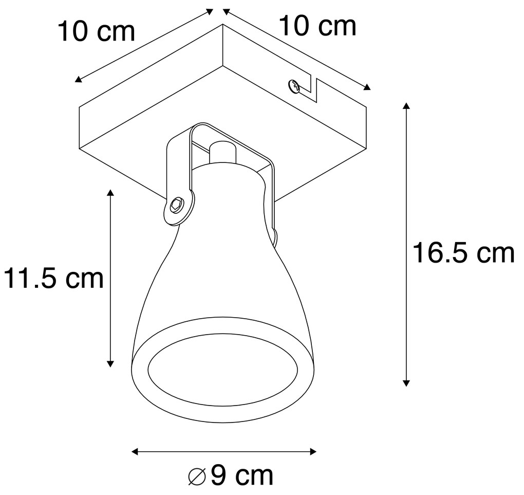 Set di 4 faretti industriali in cemento grigio 1 luce - Creto