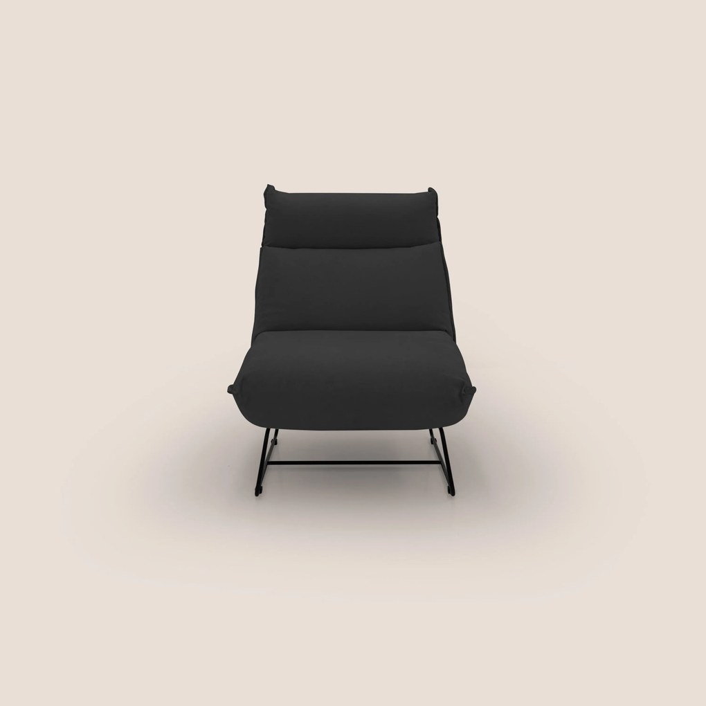 Tessa Poltroncina dal design moderno in morbida microfibra smacchiabile T11 nero