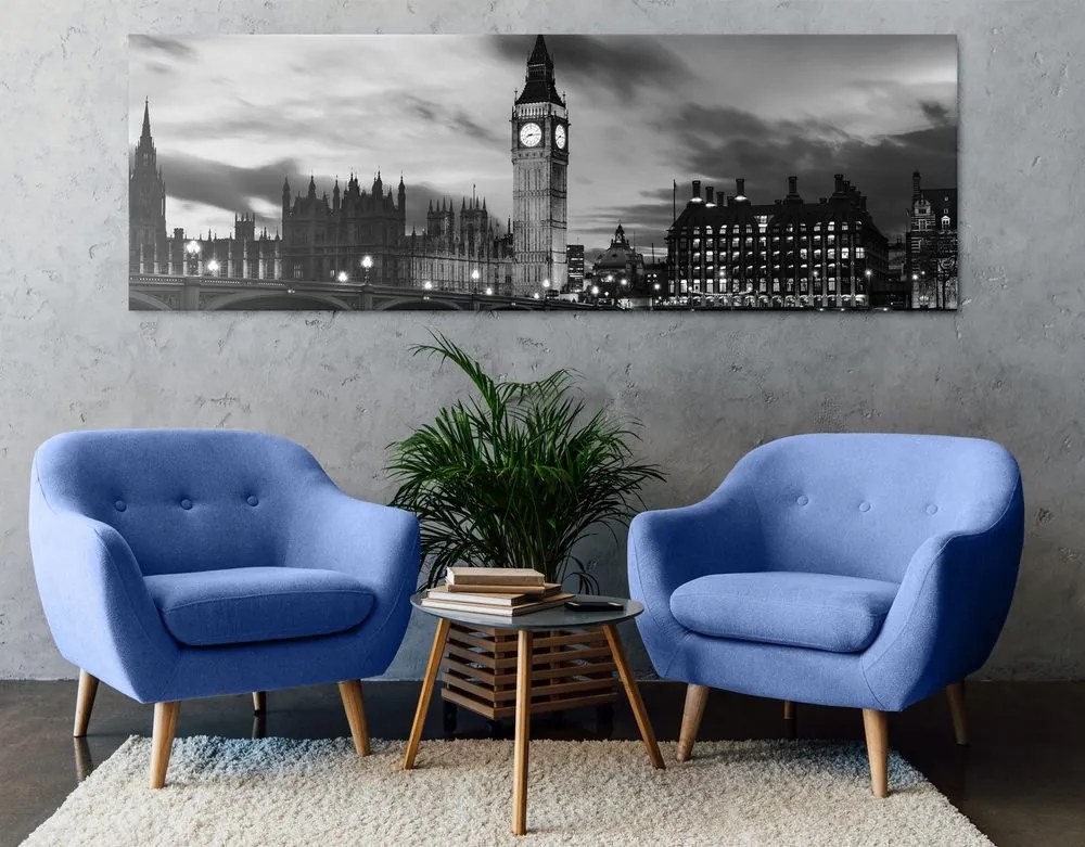 Quadro su tela – Big Ben a Londra in bianco e nero