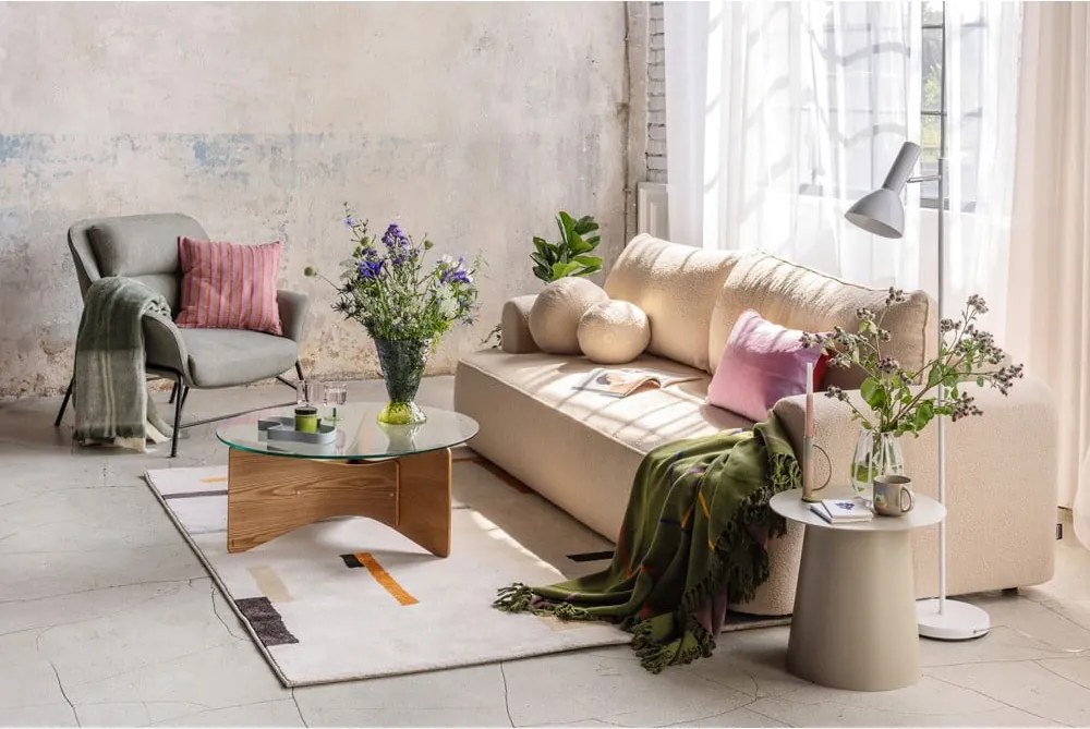 Tappeto arancione/color crema 80x150 cm Linea – Universal