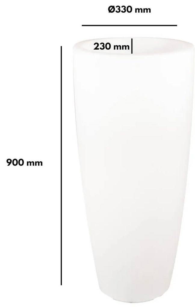 Vaso Illuminabile Tondo Ø33 H90cm E27 Colore Bianco