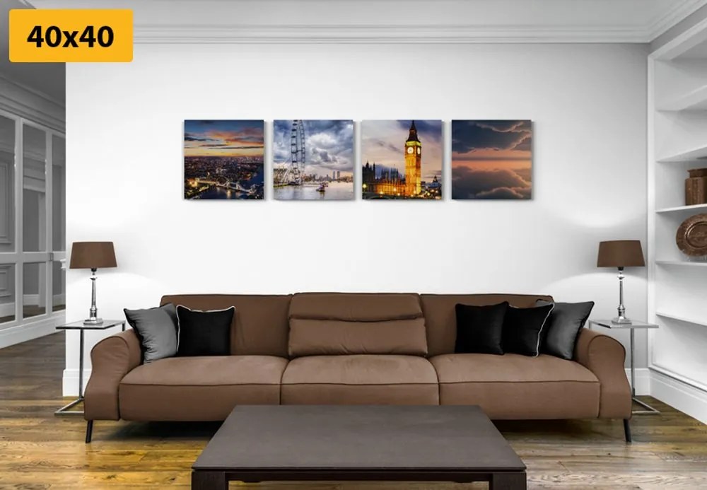 Set di quadri – Londra romantica di notte