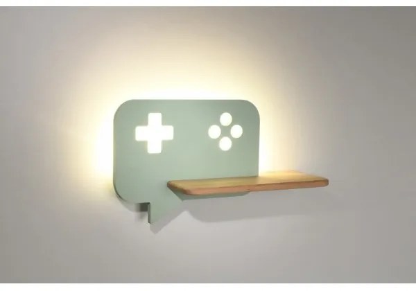 Applique LED per bambini con mensola CONSOLE LED/5W/230V verde