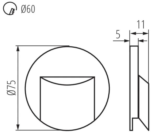 Kanlux 33334 - Lampada LED per scale ERINUS LED/0,8W/12V 3000K nera