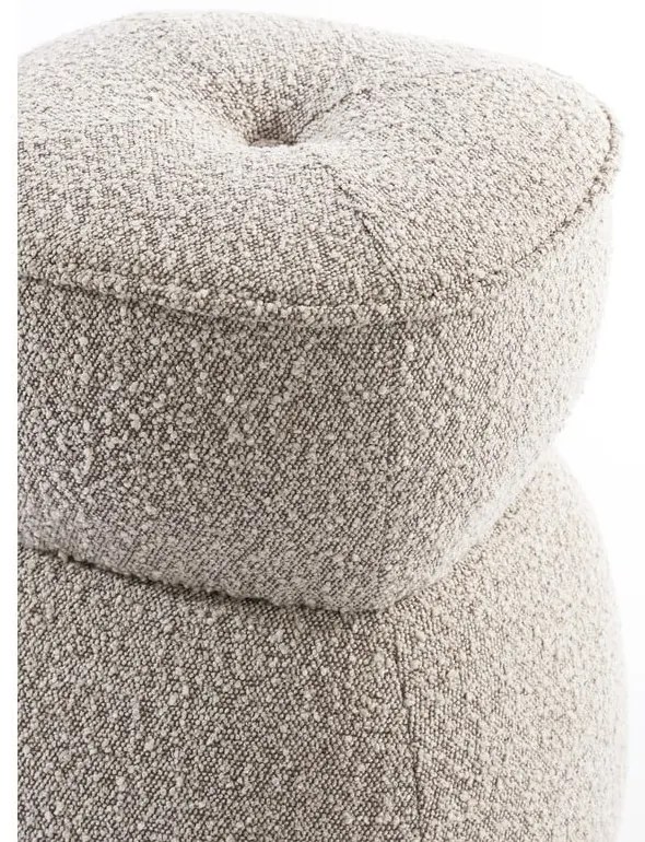 Sgabello in tessuto bouclé beige Leyla - Light &amp; Living
