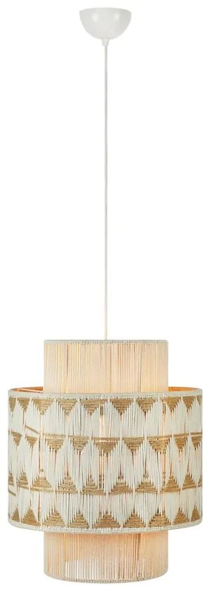 Lampadario di colore naturale con paralume in tessuto e con paralume in iuta ø 45 cm Ano – Markslöjd