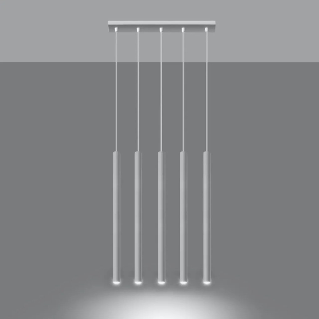 Lampadario in Acciaio a sospensione 5xG9 PASTELO 5 Bianco