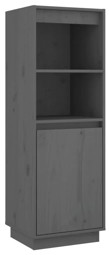Credenza grigia 37x34x110 cm in legno massello di pino