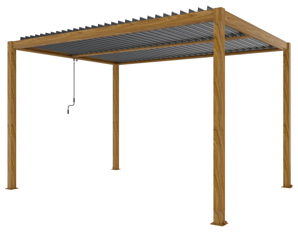 COMET - pergola bioclimatica 3 x 4 effetto legno