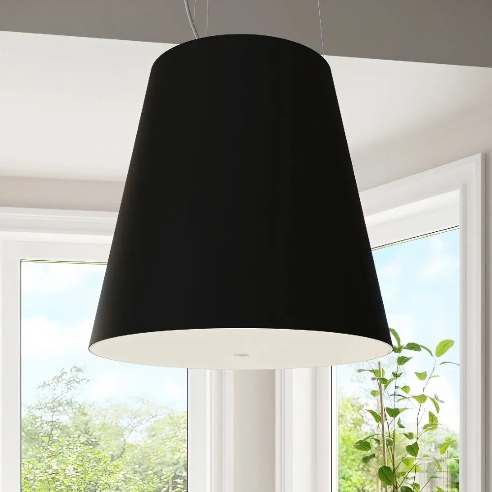 Lampada a sospensione nera con paralume in vetro ø 50 cm Tresco - Sollux