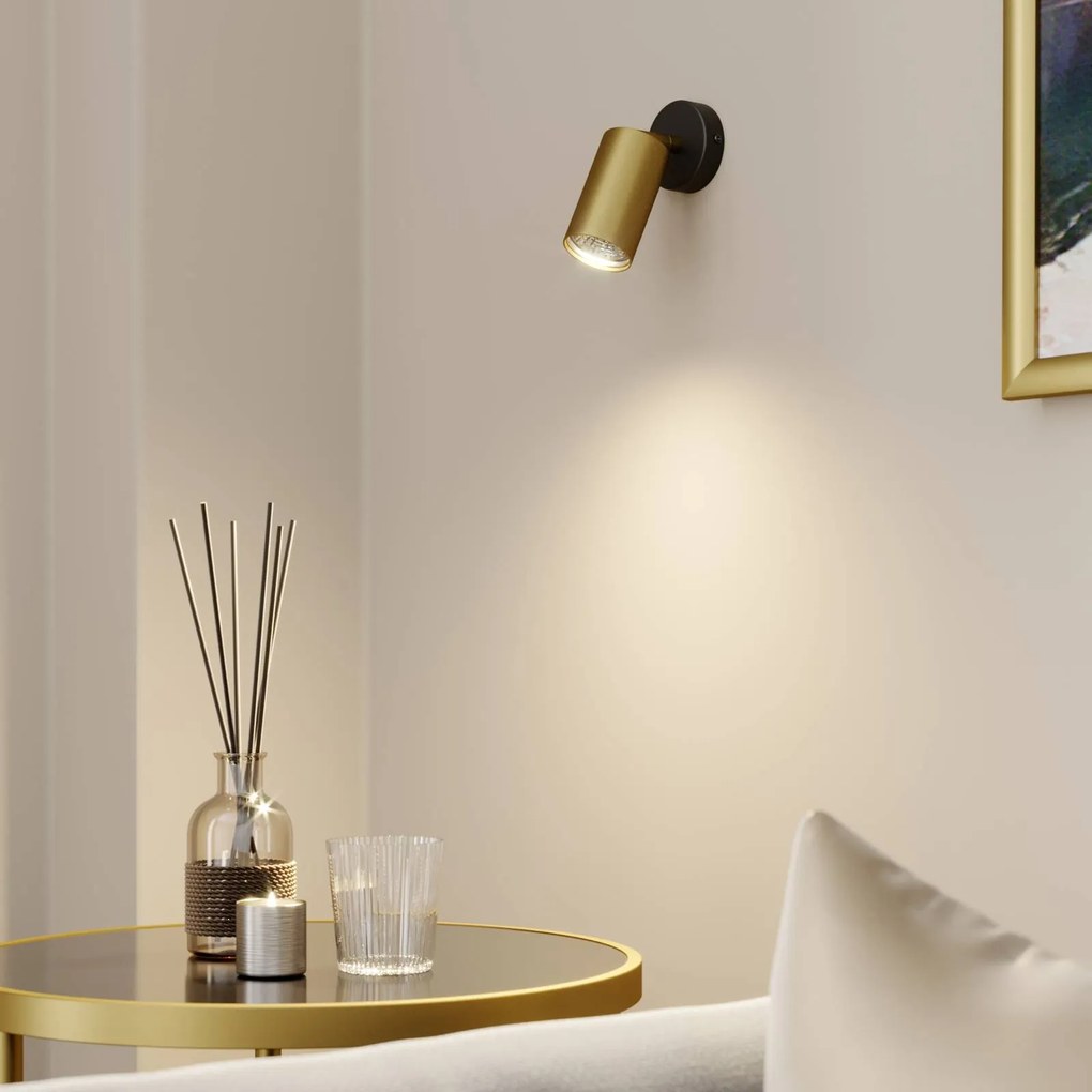 Nowodvorski Lighting Faretto da parete Eye Spot 1 luce, nero/ottone