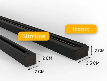 Sistema di illuminazione a binario moderno con 10 faretti bronzo scuro monofase - Slimline Uzzy