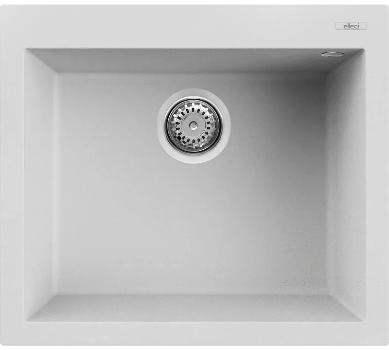 Lavello 1 vasca in quarzo bianco ELLECI Quadra L 57 x L 50 cm