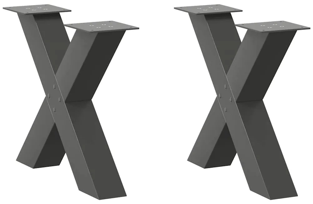 Gambe Tavolino Caffè A X 2 Pz Antracite 50x(42-43) Cm Acciaio /