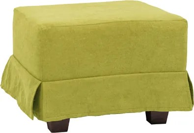 Pouf moderno in tessuto lime 57x41 h imbottito sfoderabile con piedini