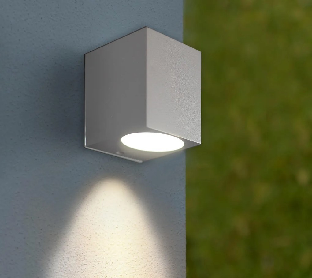 Applique Quadrata Monodirezionale IP65 - GU10 Grigio