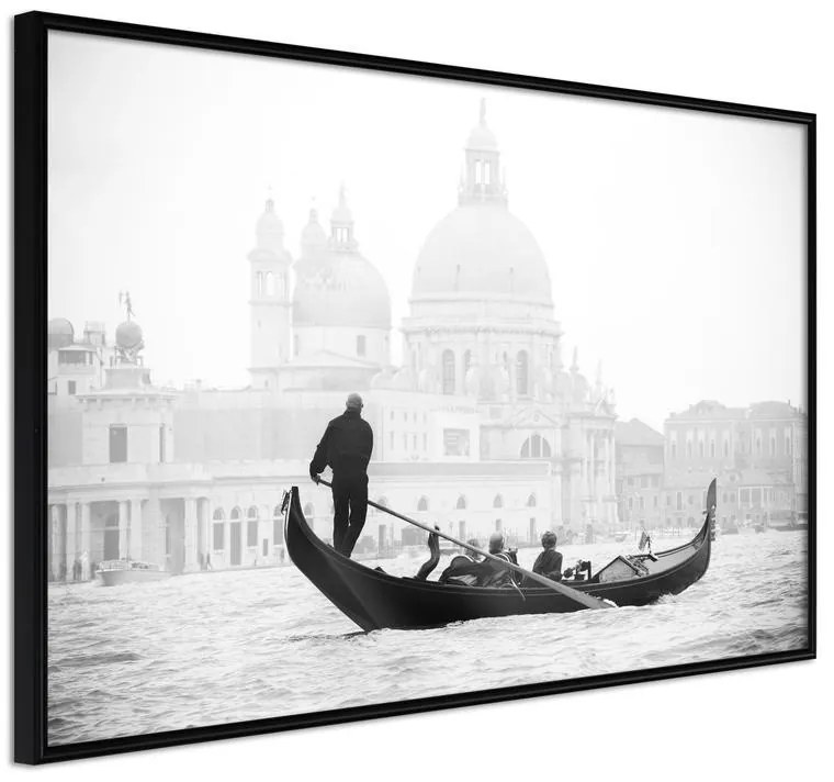 Poster Gondola a Venezia in Canal Grande  Cornice Quadri Cornice nera, Larghezza x Altezza Home decor 30x20