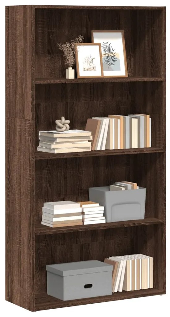 Libreria Rovere Marrone 80x30x152 Cm İn Legno Multistrato /