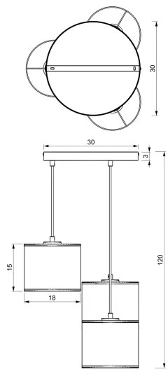 Lampadario a sospensione con filo LOFT SHADE 3xE27/60W/230V nero/oro