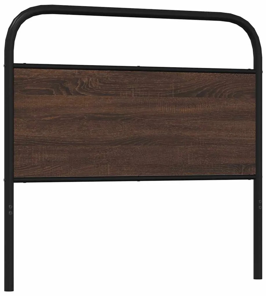 Testiera rovere marrone 90 cm in acciaio e truciolato