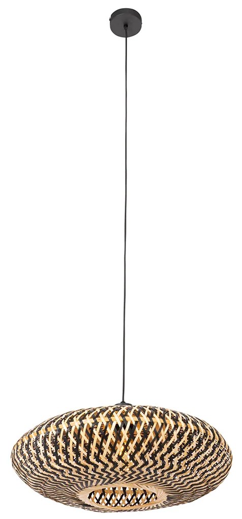 Lampada a sospensione orientale in bambù nero 50 cm - Ostrava