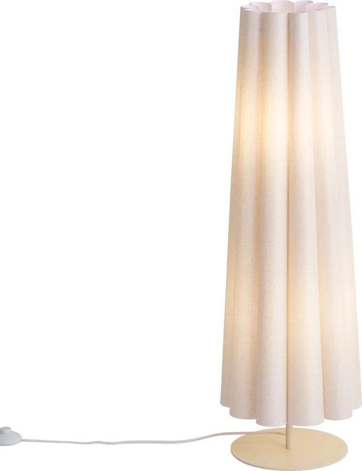 Lampada da terra Japandi beige con paralume in tessuto 95 cm 2 luci - Jenni
