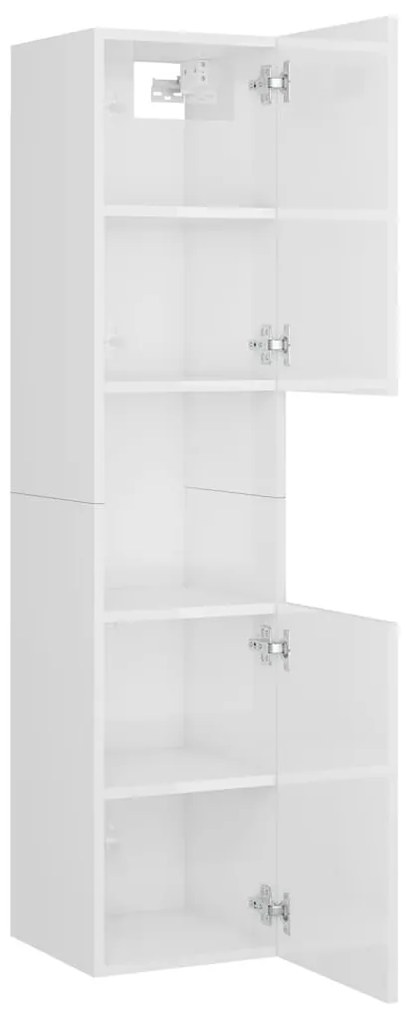 Set mobili da bagno bianco lucido in legno multistrato