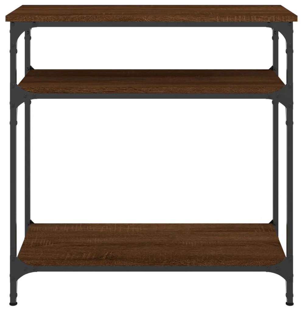 Tavolino consolle rovere marrone 75x29x75 cm legno multistrato