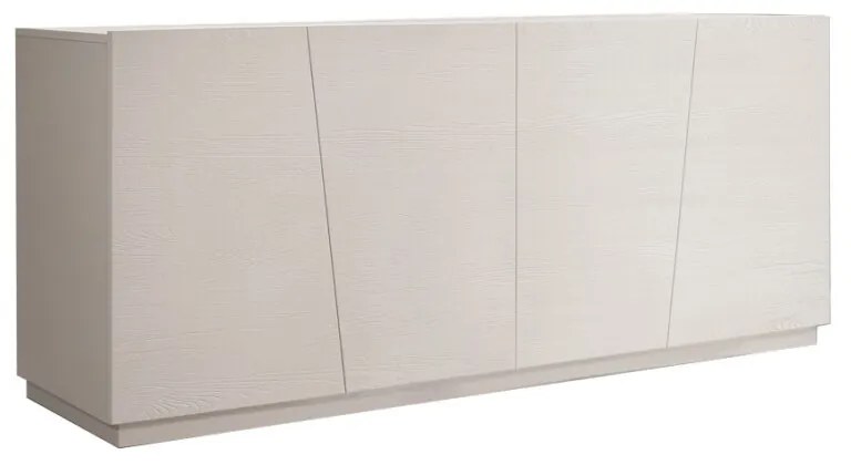 Credenza GORGONA in legno, finitura in bianco frassinato, 180&#215;50 cm