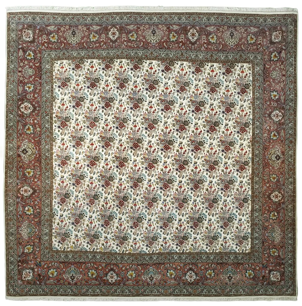 Tabriz Tappeto persiano 250 x 250 Beige (Iran) Annodato A Mano