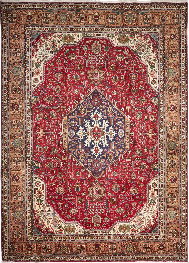Tabriz Tappeto persiano 350 x 250 Rosso (Iran) Annodato A Mano