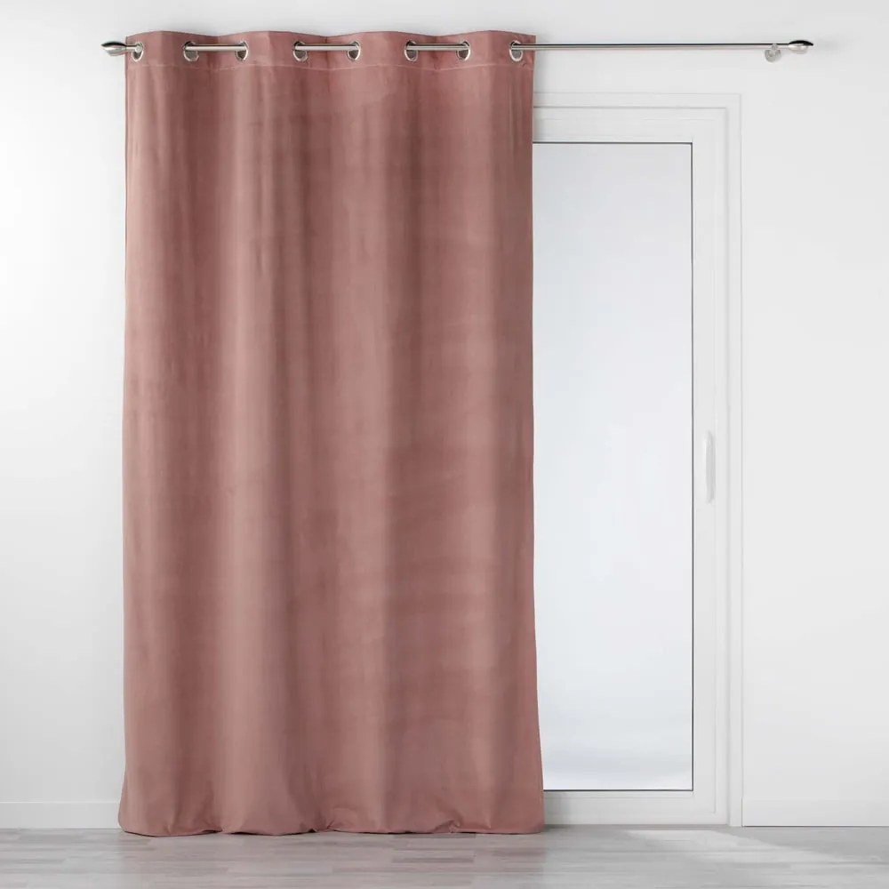 Tenda di velluto rosa 140x260 cm Velouriane - douceur d'intérieur