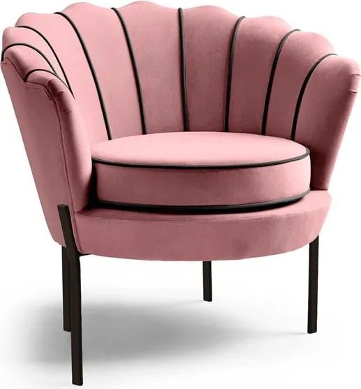 Poltrona imbottita Angelo in rosa