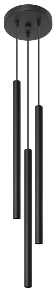 Lampadario nero in metallo ø 20 cm Fideus – Sollux