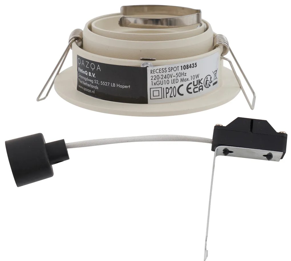 Set di 6 faretti da incasso moderni beige GU10 50mm orientabili e inclinabili - Chuck