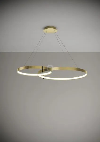 Anello lampadario a sospensione doppio oro 2700k 5429lm 80w d.55cm-...