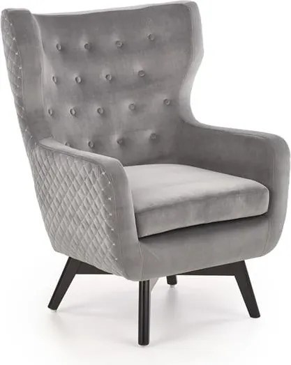 Poltrona imbottita Marvel in velluto grigio - H103 cm