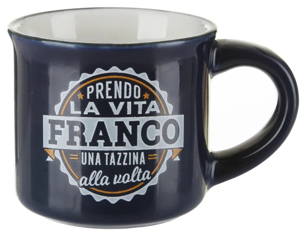 Tazzina caffè con nome Franco in gres porcellanato