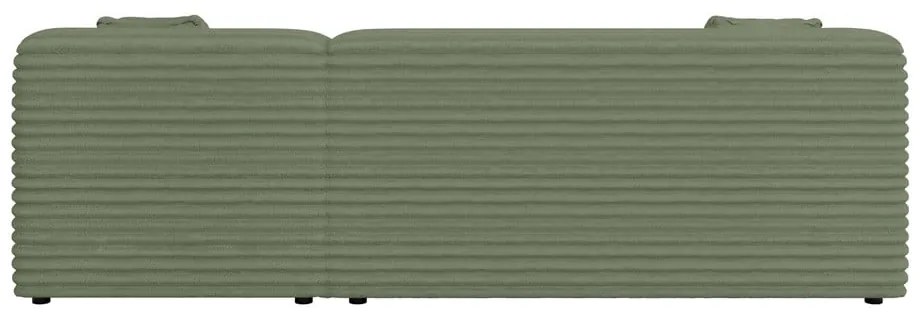 Divano angolare verde (con penisola a destra e chaise lounge) rivestito in velluto a coste Martin – Ropez