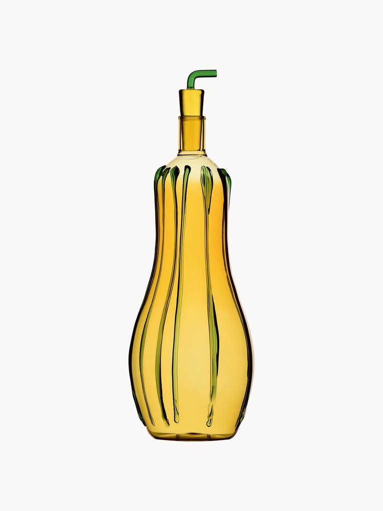 Dispenser aceto e olio in vetro borosilicato fatto a mano Vegetables