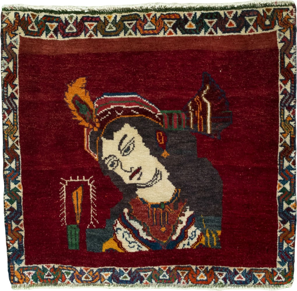 Shiraz Tappeto persiano 60x60 Rosso (Iran) Annodato A Mano