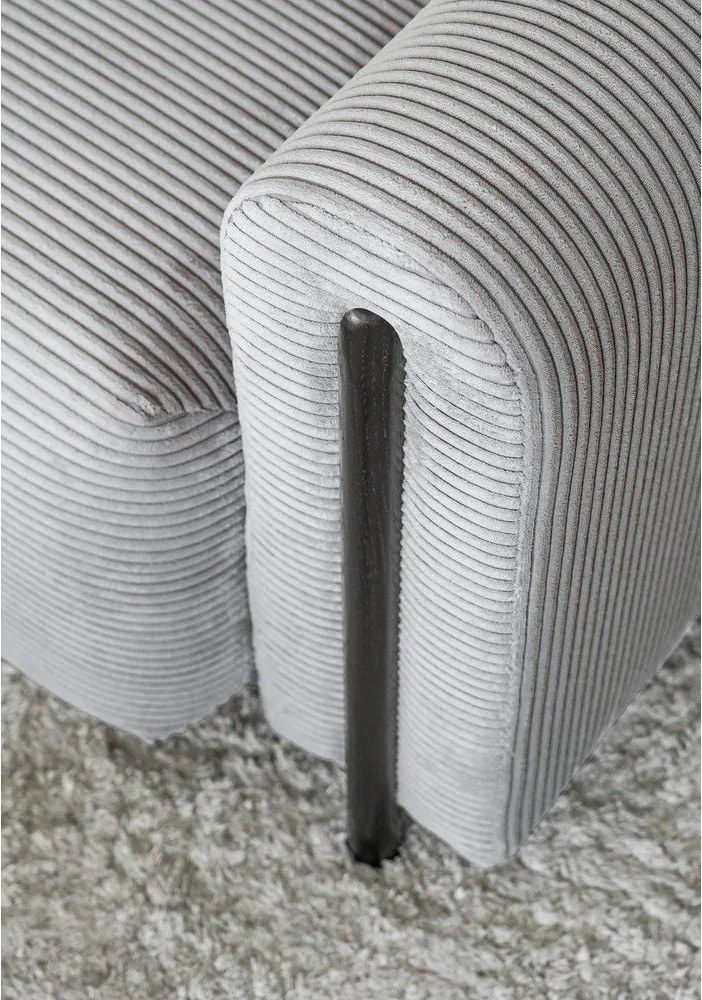 Divano grigio allungabile/con contenitore e rivestimento in velluto a coste 244 cm Arcadova – ELTAP