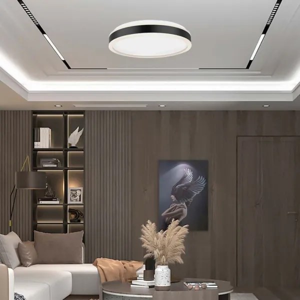 Plafoniera LED LED/18W/230V 4000K diametro 35 cm nero