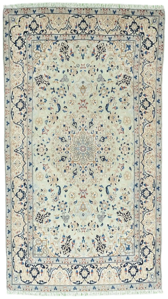 Nain Tappeto 120 x 220 Verde (Iran) Annodato A Mano