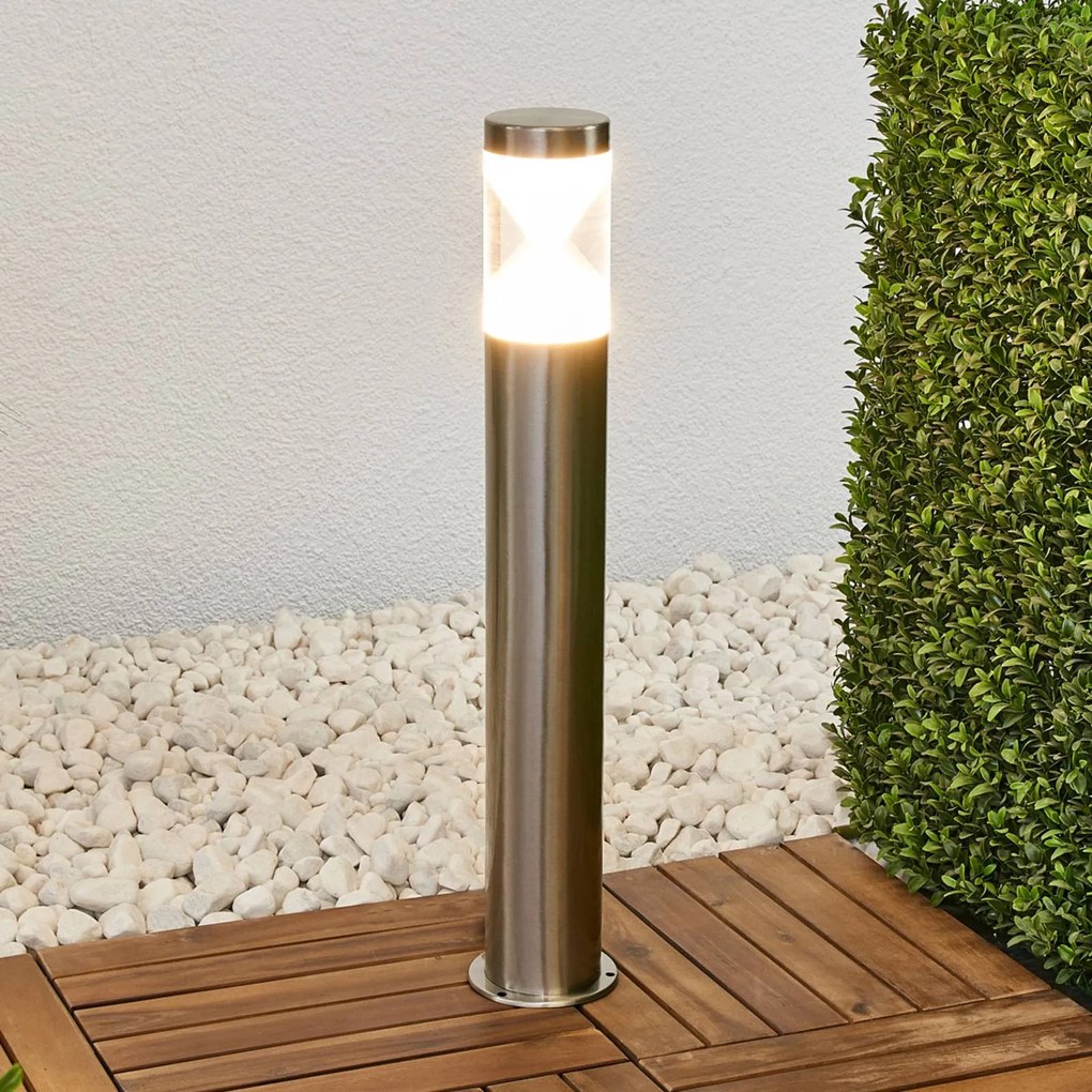 Lindby Lampione a LED Fabrizio, altezza 56 cm, acciaio inox